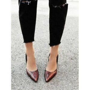 Free People Candy Dancer Heels Brown Snake & Black Size 41